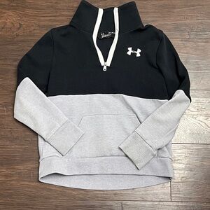 Under Armour Black Pullover with Light Gray Trim and White Logo